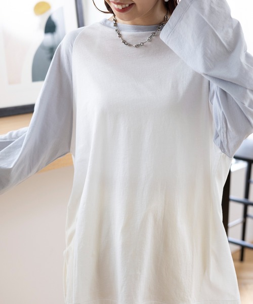 LEPSIM（レプシィム）の「シアーラグランチュニック　111075（Tシャツ/カットソー・レディース・ブルー/ライトブルー/ブラック・FREE）」の12枚目の写真