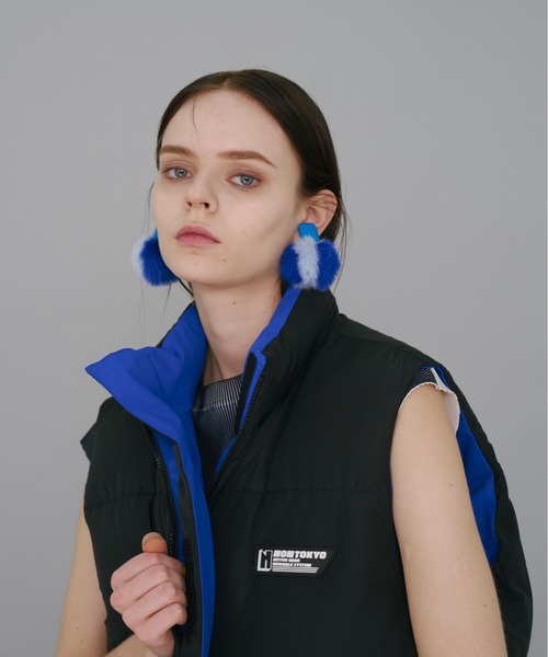 NON TOKYO（ノントーキョー）の「NON TOKYO/ノントーキョー/バイカラーファーイヤリング（イヤリング・レディース・ブルー/イエロー/グリーン・FREE）」の15枚目の写真