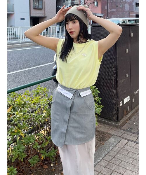 MURUA(ムルーア)の「ウエストフラップシアーレイヤードスカート(スカート・レディース・グレー/ブラック・2/1)」の15枚目の写真