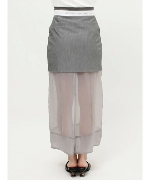 MURUA(ムルーア)の「ウエストフラップシアーレイヤードスカート(スカート・レディース・グレー/ブラック・2/1)」の22枚目の写真
