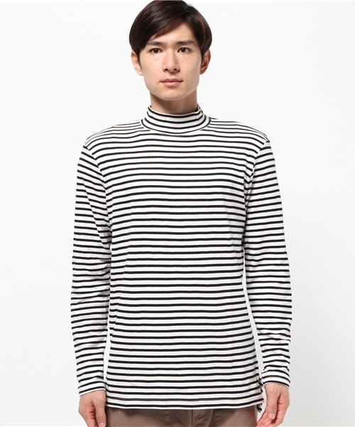 WEGO（ウィゴー）の「WEGO/サイドスリットスムースハイネックＴシャツ（Tシャツ/カットソー・メンズ・ブラック/ホワイト/ホワイト系その他・MEDIUM/LARGE）」の11枚目の写真