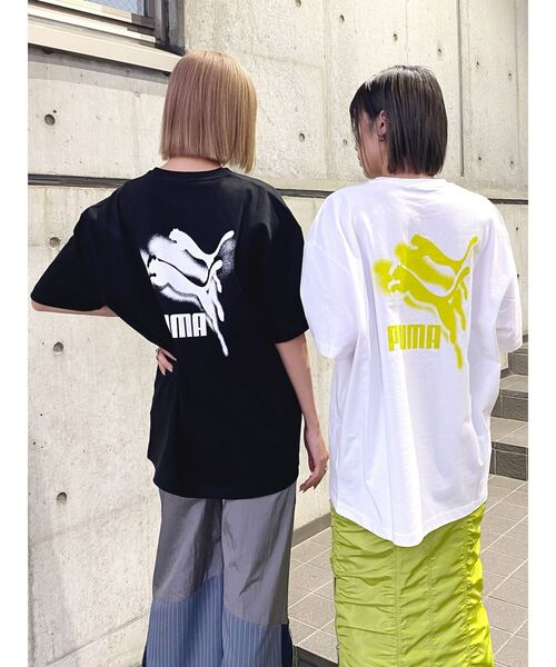 PUMA（プーマ）の「【MURUA/PUMA】スプレープリントロゴTシャツ（Tシャツ/カットソー・レディース・ブラック/ホワイト・FREE）」の20枚目の写真