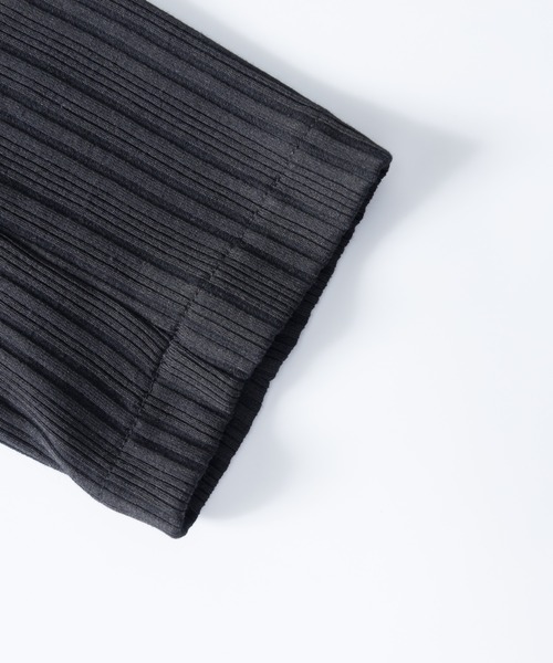 NYLAUS（ナイラス）の「ランダムテレコ ワイヤーイタリアンカラー 7分袖テーラードジャケット（テーラードジャケット・メンズ・ネイビー/ブラック・L/LL/M）」の5枚目の写真