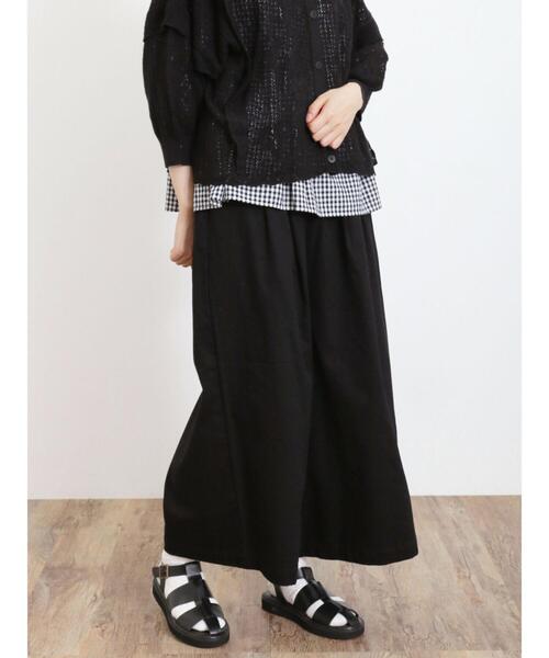 Samansa Mos2（サマンサ モスモス）の「ライトオンスデニム/ツイルガウチョパンツ（その他パンツ・レディース・ブラック/サックスブルー/オフホワイト/ブルー・F）」の2枚目の写真