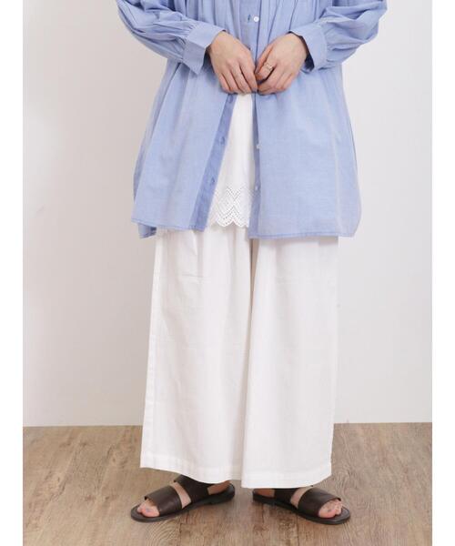 Samansa Mos2（サマンサ モスモス）の「ライトオンスデニム/ツイルガウチョパンツ（その他パンツ・レディース・ブラック/サックスブルー/オフホワイト/ブルー・F）」の5枚目の写真