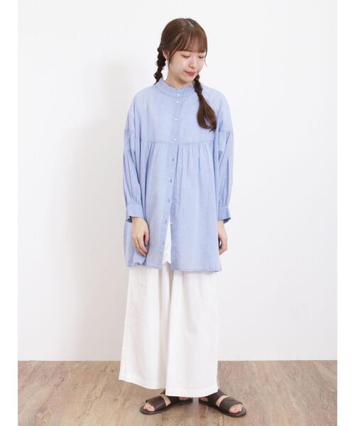 Samansa Mos2（サマンサ モスモス）の「ライトオンスデニム/ツイルガウチョパンツ（その他パンツ・レディース・ブラック/サックスブルー/オフホワイト/ブルー・F）」の6枚目の写真