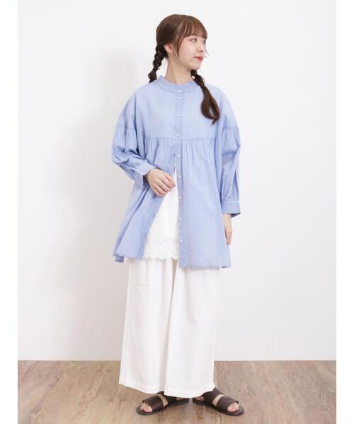 Samansa Mos2（サマンサ モスモス）の「ライトオンスデニム/ツイルガウチョパンツ（その他パンツ・レディース・ブラック/サックスブルー/オフホワイト/ブルー・F）」の7枚目の写真