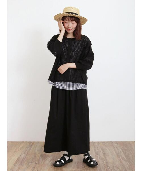 Samansa Mos2（サマンサ モスモス）の「ライトオンスデニム/ツイルガウチョパンツ（その他パンツ・レディース・ブラック/サックスブルー/オフホワイト/ブルー・F）」の10枚目の写真