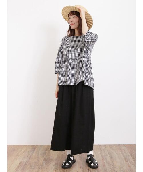 Samansa Mos2（サマンサ モスモス）の「ライトオンスデニム/ツイルガウチョパンツ（その他パンツ・レディース・ブラック/サックスブルー/オフホワイト/ブルー・F）」の13枚目の写真