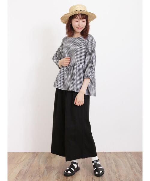 Samansa Mos2（サマンサ モスモス）の「ライトオンスデニム/ツイルガウチョパンツ（その他パンツ・レディース・ブラック/サックスブルー/オフホワイト/ブルー・F）」の14枚目の写真