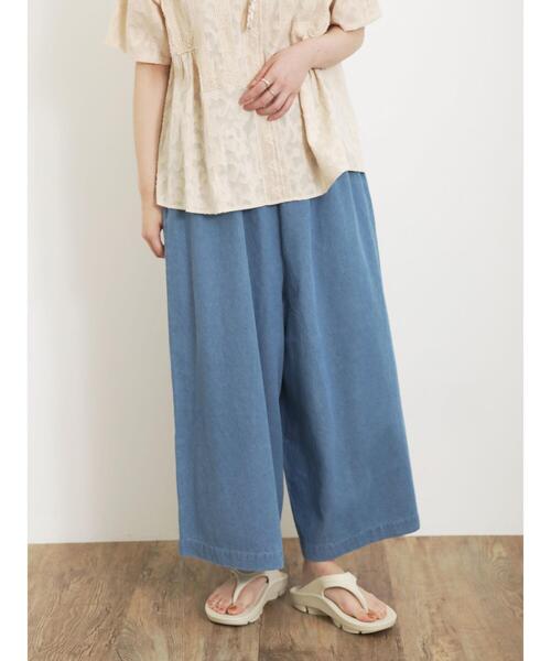 Samansa Mos2（サマンサ モスモス）の「ライトオンスデニム/ツイルガウチョパンツ（その他パンツ・レディース・ブラック/サックスブルー/オフホワイト/ブルー・F）」の17枚目の写真