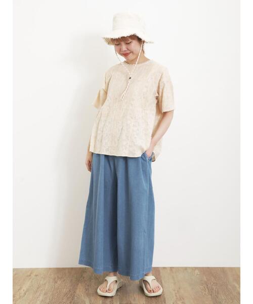 Samansa Mos2（サマンサ モスモス）の「ライトオンスデニム/ツイルガウチョパンツ（その他パンツ・レディース・ブラック/サックスブルー/オフホワイト/ブルー・F）」の19枚目の写真