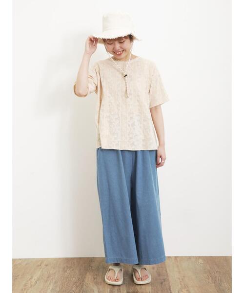 Samansa Mos2（サマンサ モスモス）の「ライトオンスデニム/ツイルガウチョパンツ（その他パンツ・レディース・ブラック/サックスブルー/オフホワイト/ブルー・F）」の20枚目の写真