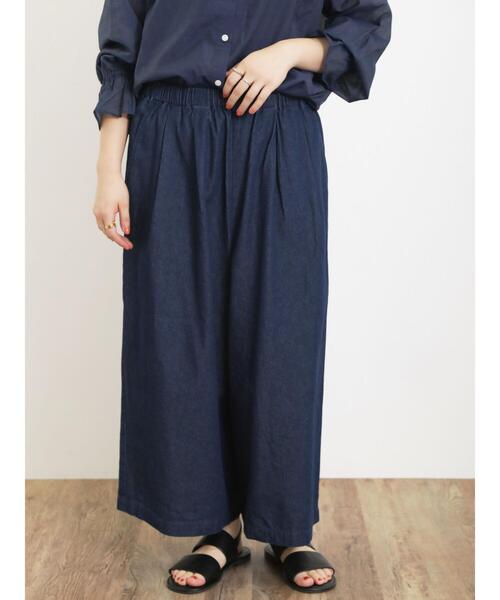 Samansa Mos2（サマンサ モスモス）の「ライトオンスデニム/ツイルガウチョパンツ（その他パンツ・レディース・ブラック/サックスブルー/オフホワイト/ブルー・F）」の22枚目の写真