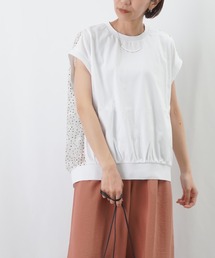 LUCA/LADY LUCK LUCA | LC/LLL バックジャガートフレンチカットソー / バックシアージャガード切替Tee(Tシャツ/カットソー)