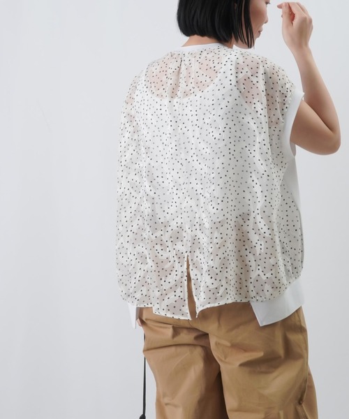 LUCA/LADY LUCK LUCA（ルカ/レディラックルカ）の「LC/LLL バックジャガートフレンチカットソー / バックシアージャガード切替Tee（Tシャツ/カットソー・レディース・オフホワイト/ブラック/カーキ・FREE）」の11枚目の写真