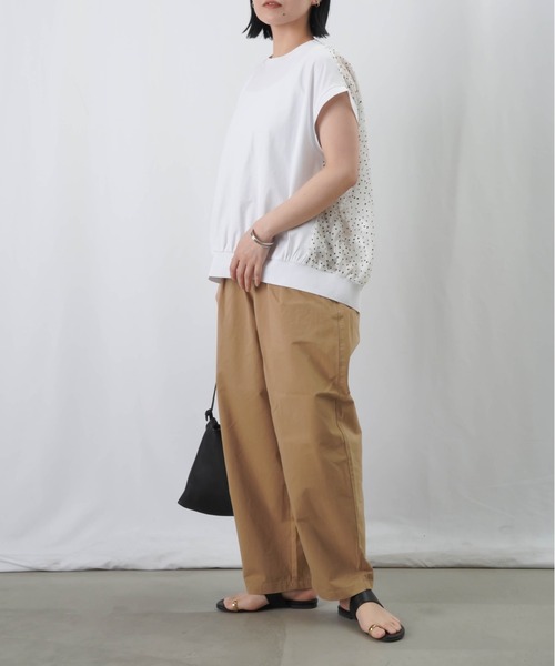 LUCA/LADY LUCK LUCA（ルカ/レディラックルカ）の「LC/LLL バックジャガートフレンチカットソー / バックシアージャガード切替Tee（Tシャツ/カットソー・レディース・オフホワイト/ブラック/カーキ・FREE）」の17枚目の写真