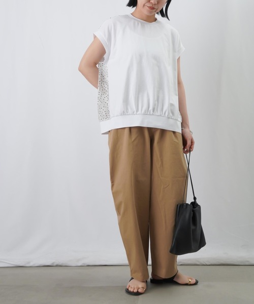 LUCA/LADY LUCK LUCA（ルカ/レディラックルカ）の「LC/LLL バックジャガートフレンチカットソー / バックシアージャガード切替Tee（Tシャツ/カットソー・レディース・オフホワイト/ブラック/カーキ・FREE）」の5枚目の写真