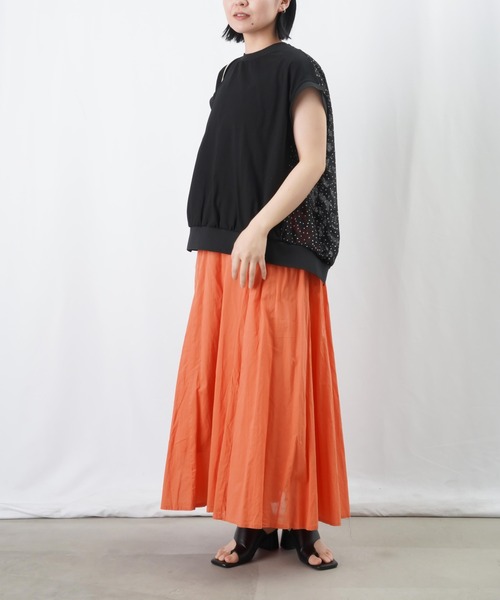 LUCA/LADY LUCK LUCA（ルカ/レディラックルカ）の「LC/LLL バックジャガートフレンチカットソー / バックシアージャガード切替Tee（Tシャツ/カットソー・レディース・オフホワイト/ブラック/カーキ・FREE）」の20枚目の写真