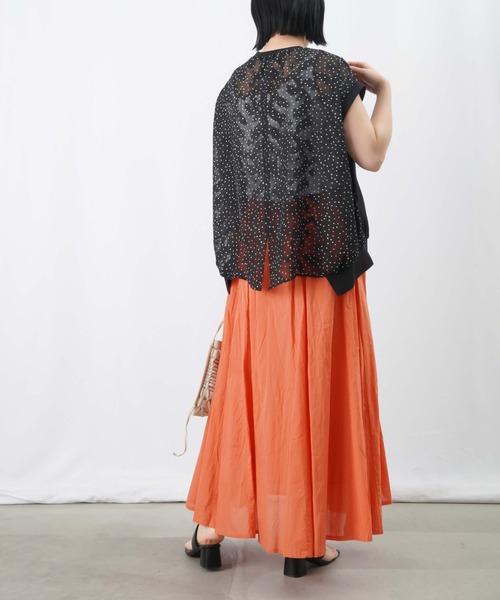 LUCA/LADY LUCK LUCA（ルカ/レディラックルカ）の「LC/LLL バックジャガートフレンチカットソー / バックシアージャガード切替Tee（Tシャツ/カットソー・レディース・オフホワイト/ブラック/カーキ・FREE）」の13枚目の写真