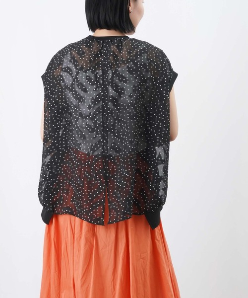 LUCA/LADY LUCK LUCA（ルカ/レディラックルカ）の「LC/LLL バックジャガートフレンチカットソー / バックシアージャガード切替Tee（Tシャツ/カットソー・レディース・オフホワイト/ブラック/カーキ・FREE）」の12枚目の写真