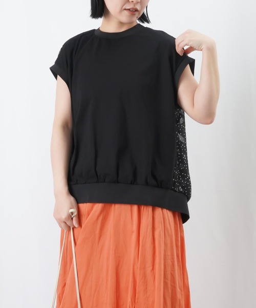 LUCA/LADY LUCK LUCA（ルカ/レディラックルカ）の「LC/LLL バックジャガートフレンチカットソー / バックシアージャガード切替Tee（Tシャツ/カットソー・レディース・オフホワイト/ブラック/カーキ・FREE）」の18枚目の写真