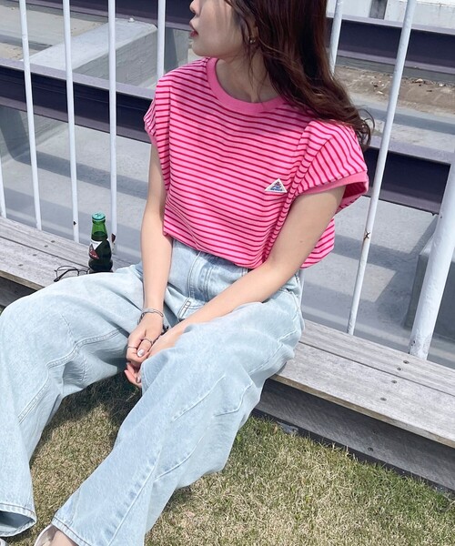 fredy emue(フレディエミュ)の「【GEVACO/ゲバコ】ノースリーブTシャツ(Tシャツ/カットソー・レディース・ブルー系その他3/オフホワイト/ホワイト系その他4/チャコールグレー/グリーン系その他3/ピンク系その他3・38)」の6枚目の写真