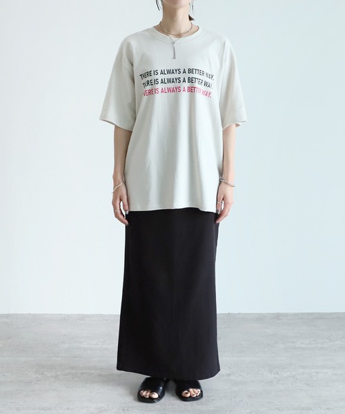 reca(レカ)の「アクセントカラーロゴTシャツ(Tシャツ/カットソー・レディース・ナチュラル/ブラック/ホワイト・FREE)」の6枚目の写真