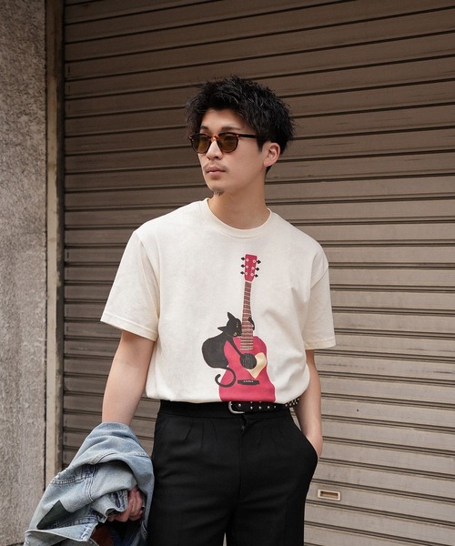 INTERPLAY(インタープレイ)の「【INTERPLAY x TAKERU】アコーステッィック ニャー 半袖 Tシャツ(Tシャツ/カットソー・メンズ・ブラック/クリーム・MEDIUM/LARGE)」の11枚目の写真
