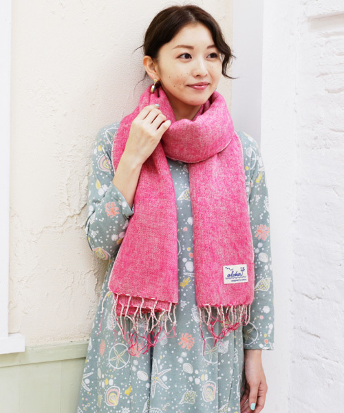 Kahiko（カヒコ）の「【kahiko】ALOHAシンプルショール（マフラー・レディース・ブルー/ピンク/ネイビー/ベージュ/イエロー/ブラック/オフホワイト・FREE）」の20枚目の写真