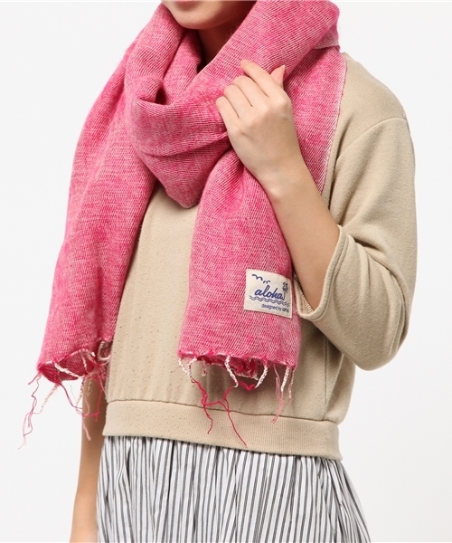 Kahiko（カヒコ）の「【kahiko】ALOHAシンプルショール（マフラー・レディース・ブルー/ピンク/ネイビー/ベージュ/イエロー/ブラック/オフホワイト・FREE）」の11枚目の写真