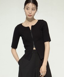 AKIKOAOKI/アキコアオキ】《STUDIOUS別注》puffy zip TOP（Tシャツ