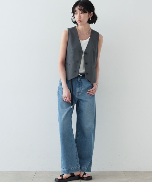 GALLEST（ギャレスト）の「◆梳毛ライクジレ（ベスト・レディース・ブラック/ダークグレー・38）」の11枚目の写真