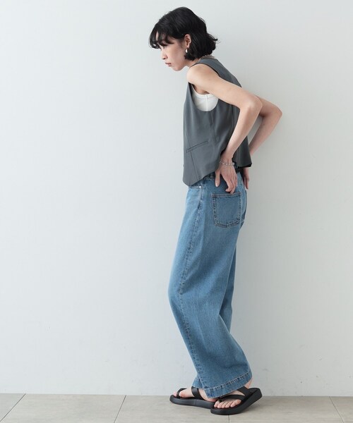 GALLEST（ギャレスト）の「◆梳毛ライクジレ（ベスト・レディース・ブラック/ダークグレー・38）」の10枚目の写真