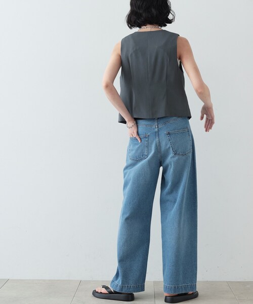 GALLEST（ギャレスト）の「◆梳毛ライクジレ（ベスト・レディース・ブラック/ダークグレー・38）」の9枚目の写真