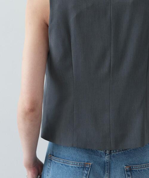 GALLEST（ギャレスト）の「◆梳毛ライクジレ（ベスト・レディース・ブラック/ダークグレー・38）」の5枚目の写真