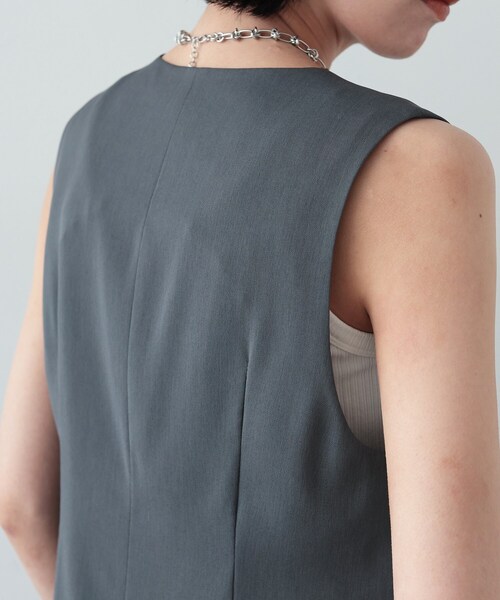 GALLEST（ギャレスト）の「◆梳毛ライクジレ（ベスト・レディース・ブラック/ダークグレー・38）」の4枚目の写真
