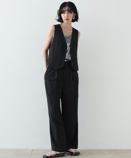 GALLEST（ギャレスト）の「◆梳毛ライクジレ（ベスト・レディース・ブラック/ダークグレー・38）」の12枚目の写真