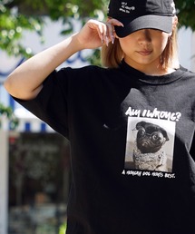【unisex】転写プリント Tシャツ / パグ プリントTシャツ 犬柄 ルーズシルエット メンズ レディース