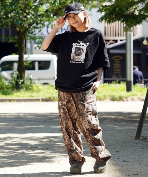 1111clothing(ワンフォークロージング)の「【unisex】転写プリント Tシャツ / パグ プリントTシャツ 犬柄 ルーズシルエット メンズ レディース(Tシャツ/カットソー・メンズ・ブラック系1/ホワイト系1/ホワイト系2/ブラック系2・M/L)」の20枚目の写真