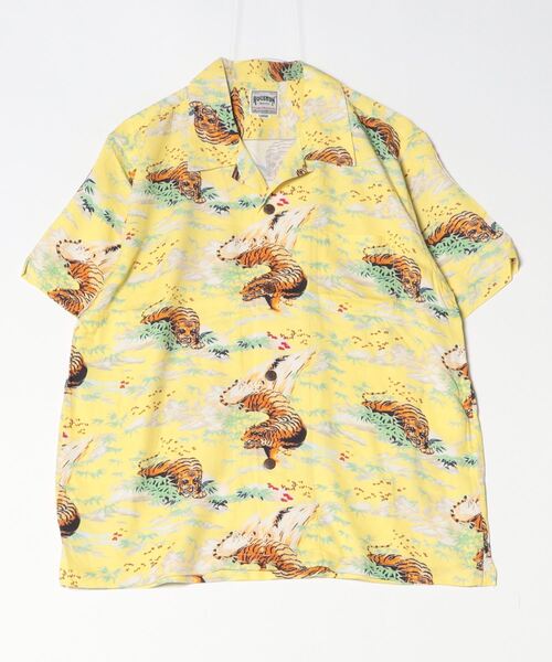 HOUSTON(ヒューストン)の「HOUSTON /ヒューストン 41106 ALOHA SHIRT (虎) / アロハシャツ/ HS411(シャツ/ブラウス・メンズ・ネイビー/イエロー/ブラック・X-LARGE/LARGE)」の4枚目の写真