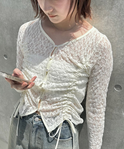 mline]ドロストレーストップス（シャツ/ブラウス）｜mline