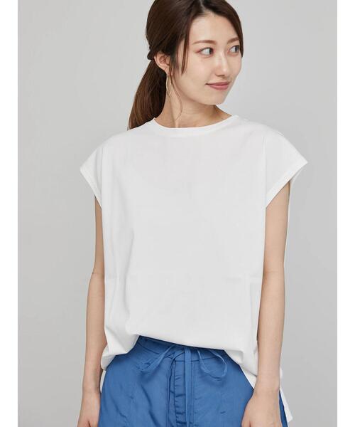 Te chichi(テチチ)の「【近赤外線CUT】クルーネックカットソー(Tシャツ/カットソー・レディース・オフホワイト/オリーブ/ブラック/モカ・F)」の2枚目の写真