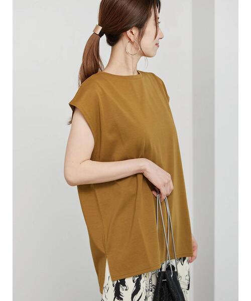 Te chichi(テチチ)の「【近赤外線CUT】クルーネックカットソー(Tシャツ/カットソー・レディース・オフホワイト/オリーブ/ブラック/モカ・F)」の4枚目の写真