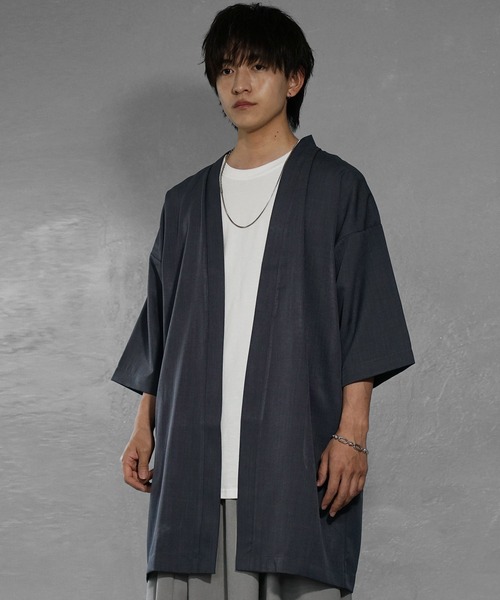 MinoriTY】接触冷感テックリネン七分袖カーディガン 半袖カーデ