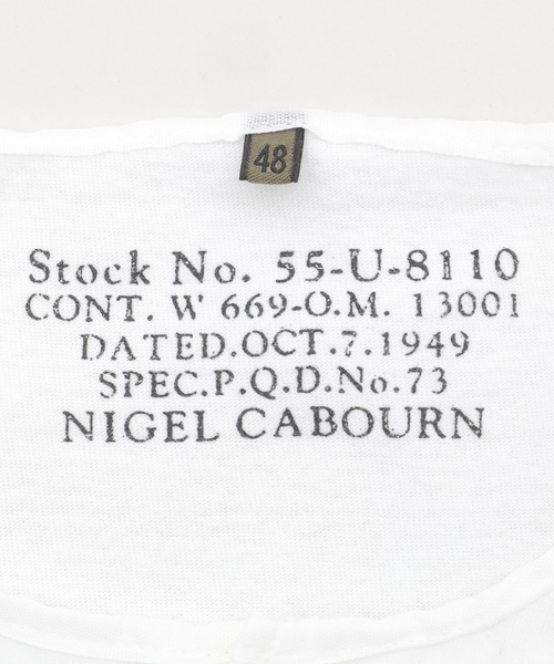 Nigel Cabourn（ナイジェルケーボン）の「NIGEL CABOURN / ナイジェルケーボン 50s HENLEY NECK SHIRT（Tシャツ/カットソー・メンズ・ブラック/ホワイト系その他・50/48）」の4枚目の写真