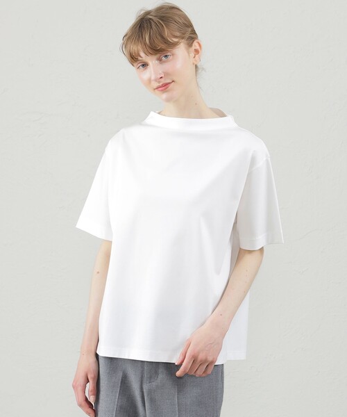 MACKINTOSH PHILOSOPHY(マッキントッシュ フィロソフィー)の「ボトルネックTシャツ(Tシャツ/カットソー・レディース・ダークネイビー/オフホワイト/チャコールグレー・36/38)」の2枚目の写真