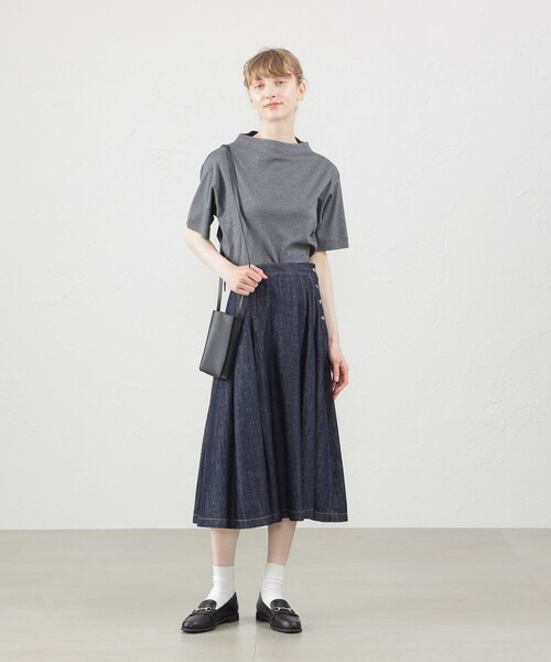 MACKINTOSH PHILOSOPHY(マッキントッシュ フィロソフィー)の「ボトルネックTシャツ(Tシャツ/カットソー・レディース・ダークネイビー/オフホワイト/チャコールグレー・36/38)」の4枚目の写真