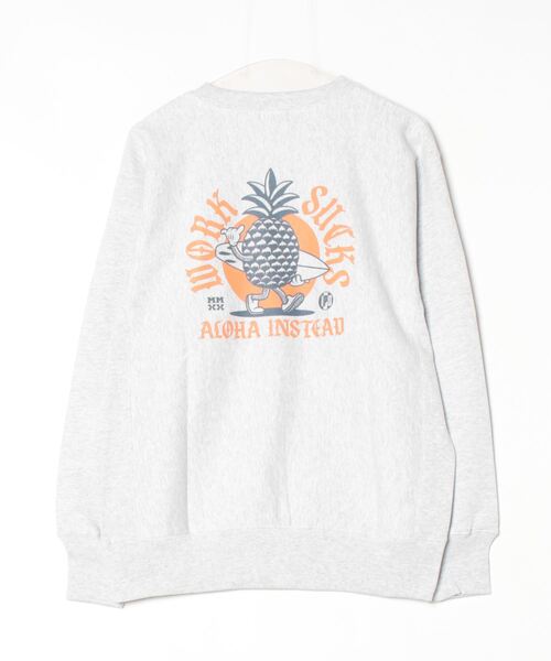 IPD(アイピーディー)の「【IPD】ALOHA INSTEAD CREW SWEAT / アロハインステッドクルースウェット(スウェット・メンズ・ブラック/アッシュグレー・LARGE/X-LARGE/MEDIUM)」の5枚目の写真