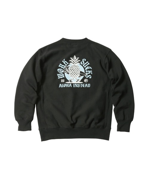 IPD(アイピーディー)の「【IPD】ALOHA INSTEAD CREW SWEAT / アロハインステッドクルースウェット(スウェット・メンズ・ブラック/アッシュグレー・LARGE/X-LARGE/MEDIUM)」の1枚目の写真